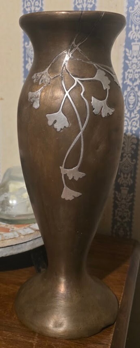 Authentic Otto Heintz Sterling Silver on Bronze Antique  12 Inch